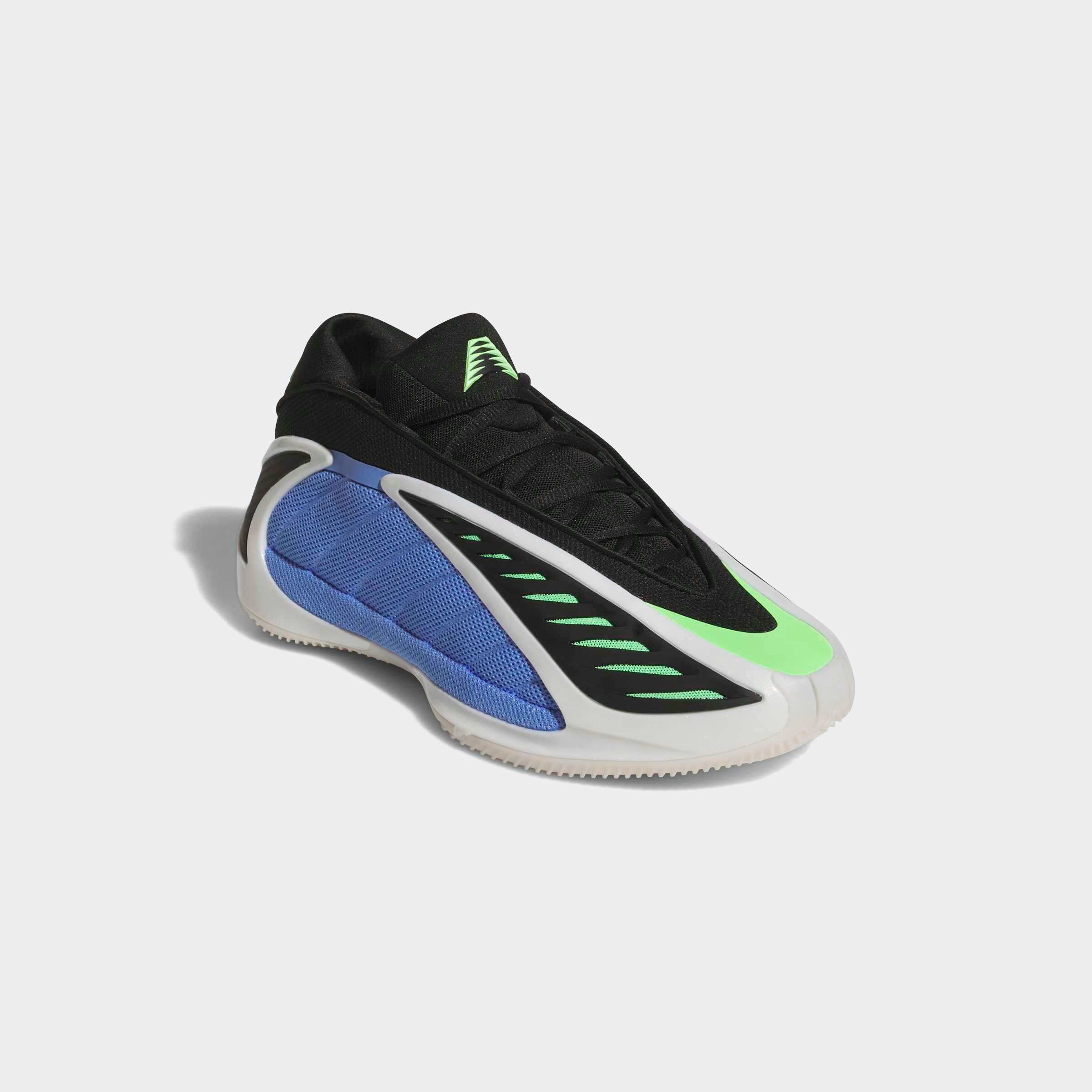 Basketballschuh ADIDAS PERFORMANCE "ANTHONY EDWARDS 2", Damen, Gr. 49, blau fusion, zero metallic, lime burst, Synthetik, Textil, Schuhe