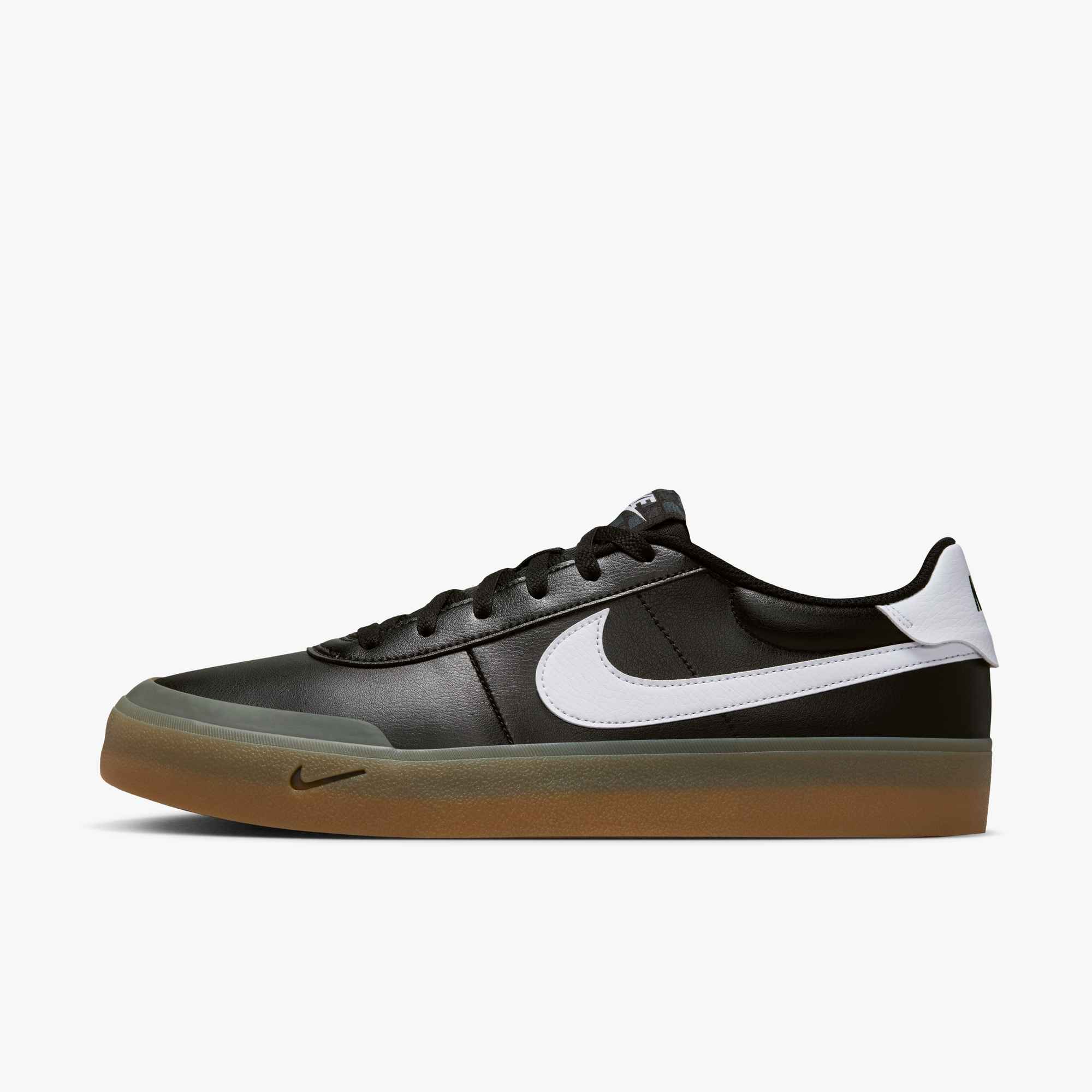 Sneaker NIKE SPORTSWEAR "COURT SHOT", Herren, Gr. 45,5, schwarz, weiß, gum light braun, Synthetik, Schuhe Sneaker
