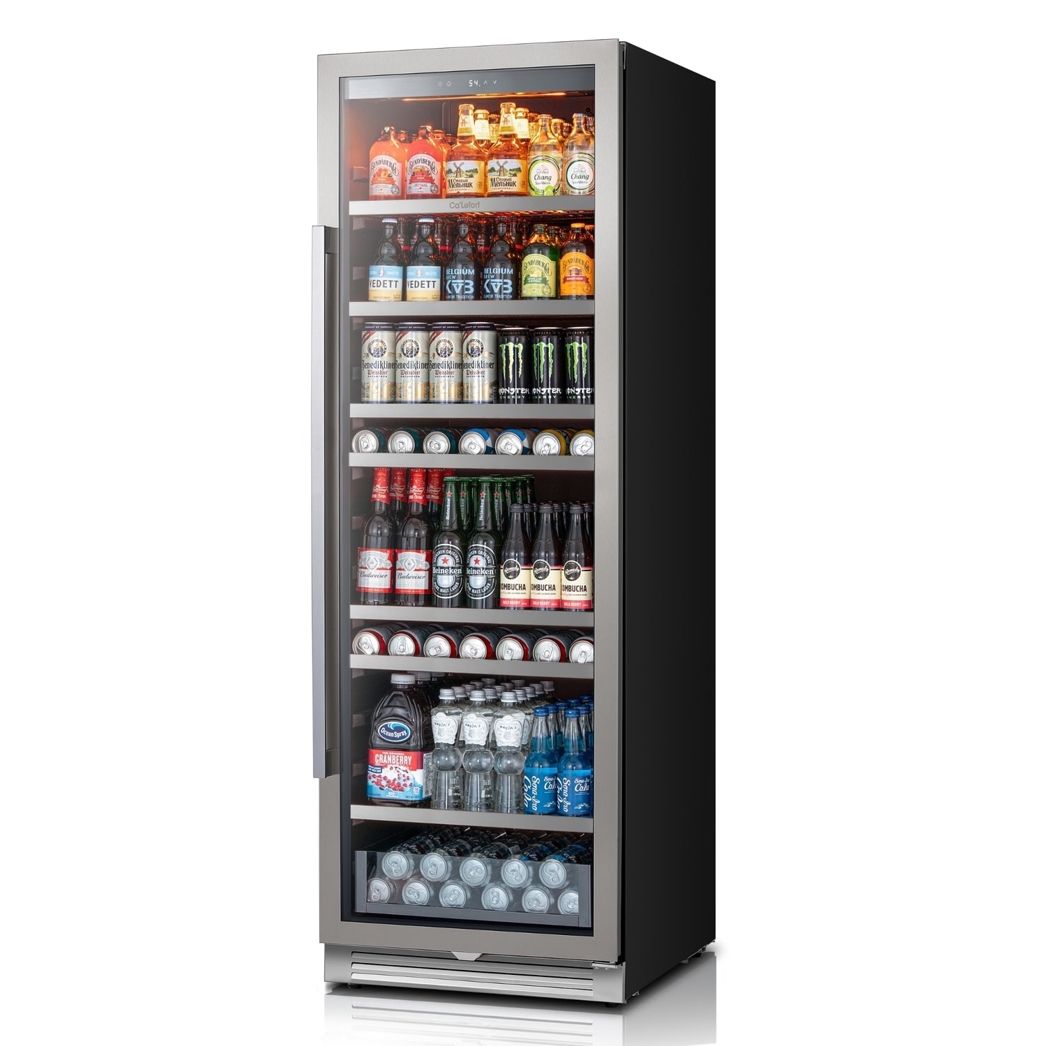 238 Cans Beverage Refrigerator with Left/Right Door Options - Built-in/ Freestanding Cooler with UV-Protected Door