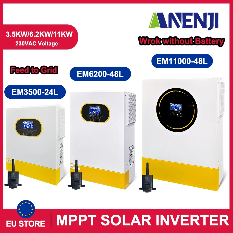 ANENJI 11KW 6.2KW 3.5KW onduleur solaire hybride 220V 48V marche/arrêt réseau MPPT onduleur solaire hybride Wifi onduleurs pour panneau solaire