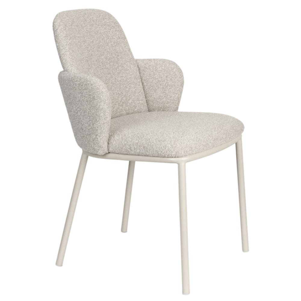 Chaise design en tissu beige