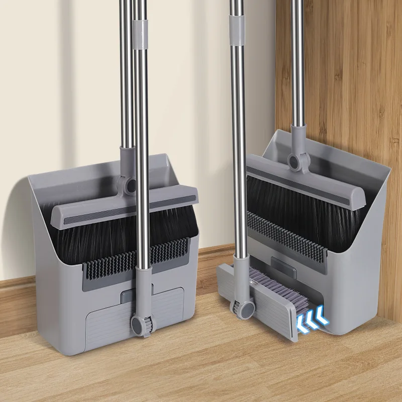 3-in-1-Besen- und Kehrschaufel-Kombi-Set – verstellbares, drehbares Design zum Kehren im Innen- und Außenbereich Image