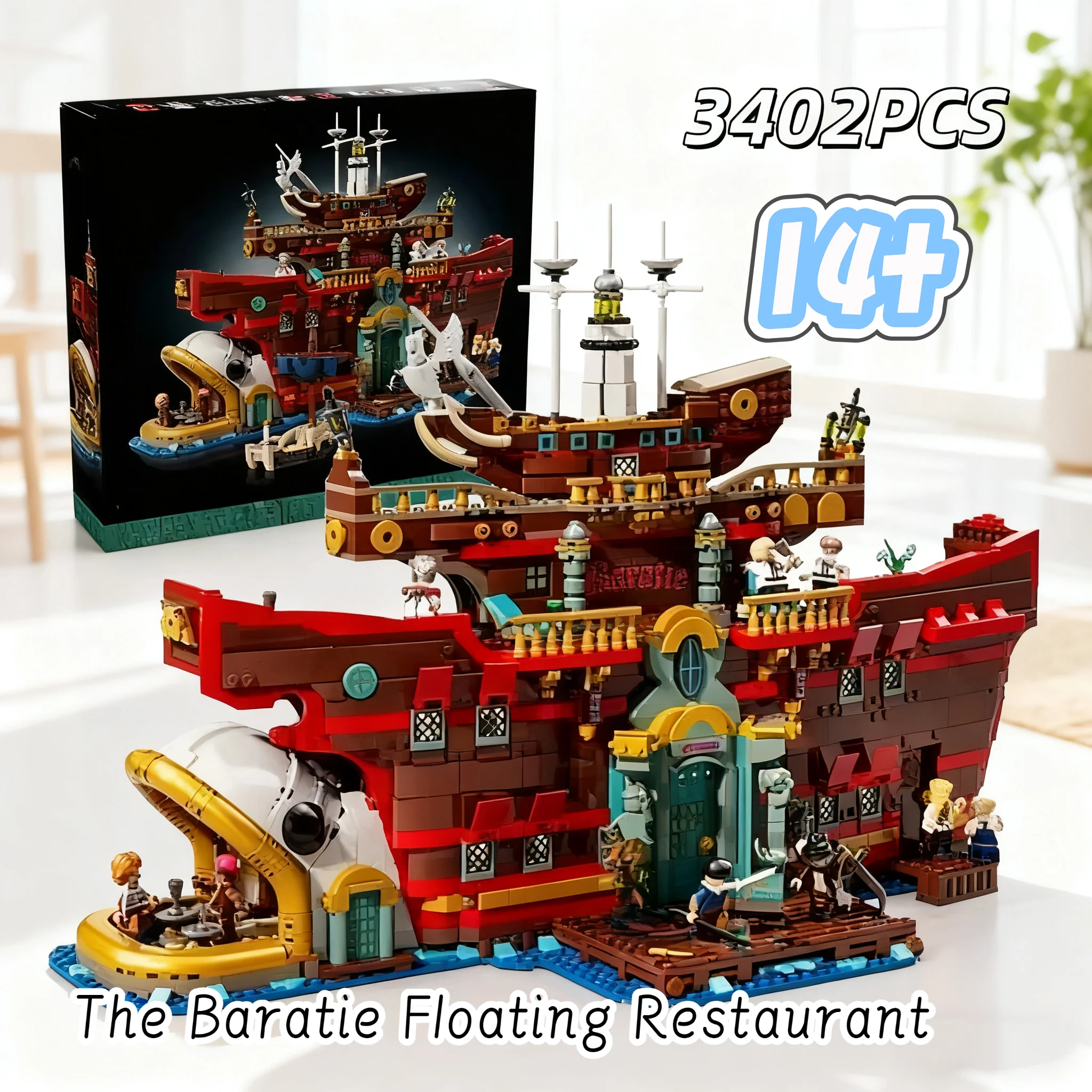 75640 Neue Ankunft 3402PCS Die Schwimmende Restaurant Modell Bausteine Kompatibel Ziegel Handwerk Spielzeug Kind Geburtstag Weihnachten Geschenke Image