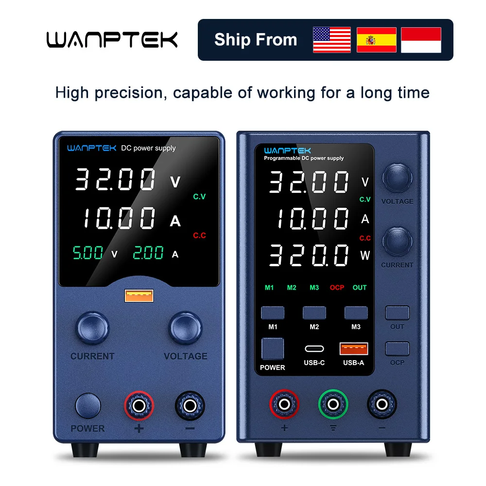 Wanptek Labor-Netzteil, 30 V, 5 A, 30 V, 10 A, 60 V, 5 A, 120 V, 3 A, Encoder, einstellbare Spannung, Strom, Laborbank, DC-Netzteil Image