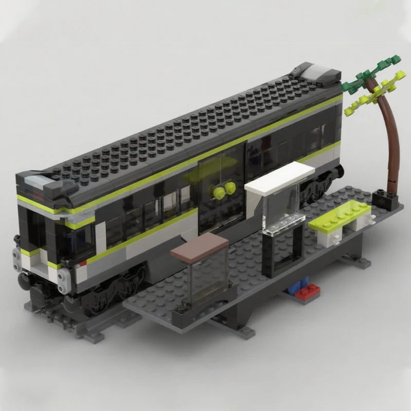 255PCS MOC 60337 Alt Build Cab Coach Conversion DIY Modulare Bausteine Bahnhof Modell Spielzeug für Kinder Image