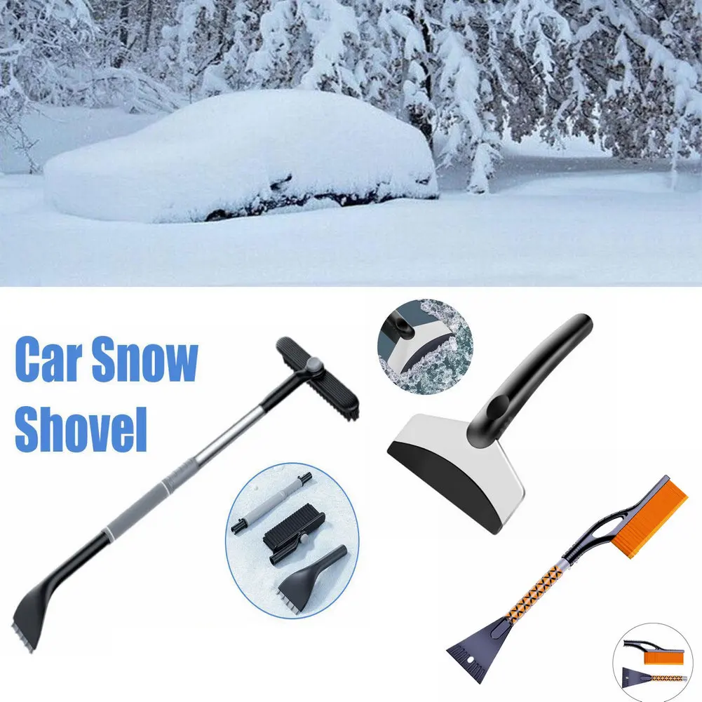 Auto-Schneeschaufel, Teleskop-Eiskratzer und Bürste für Dach/Fenster/Reifen, rutschfester Griff, sicheres Fahrwerkzeug, Schaber, Winterwerkzeug Image