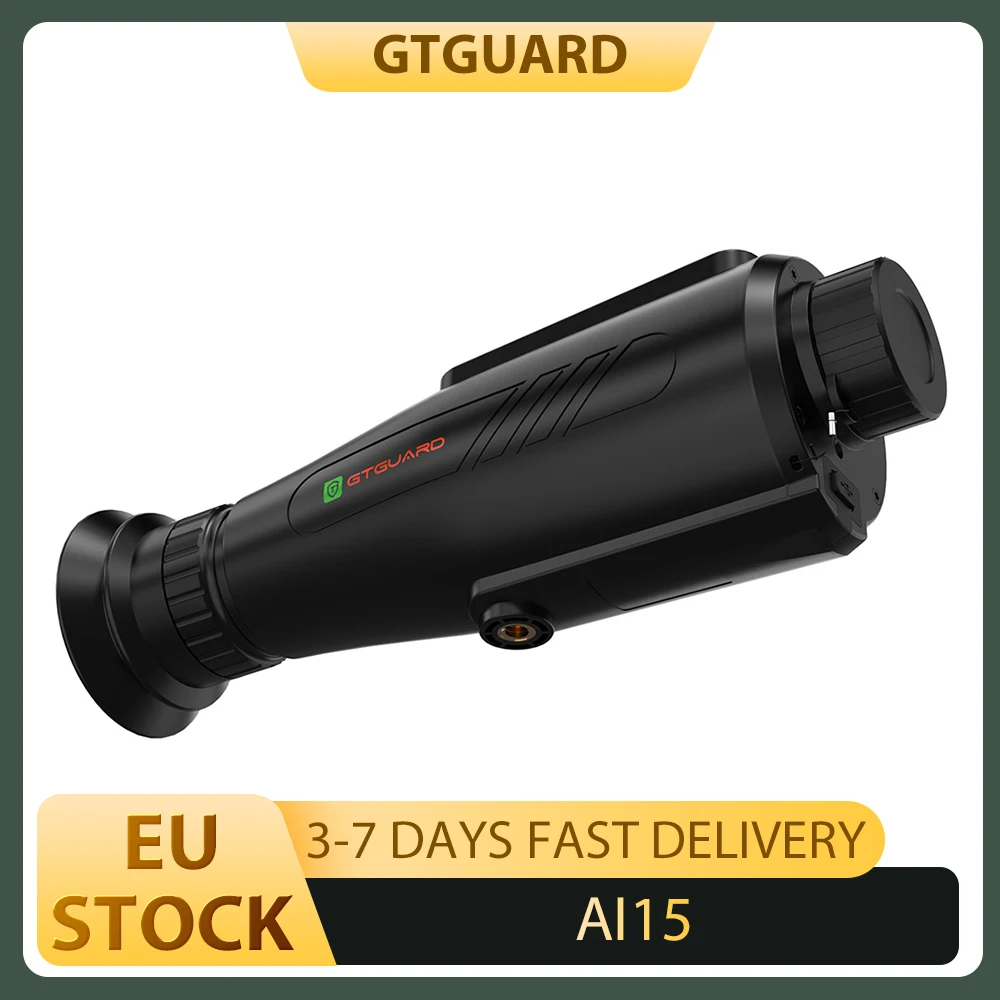 GTGUARD AI15 Wärmebild-Monokular, 384 x 288 IR-Nachtsicht, 60 Hz Bildwiederholfrequenz, 8-facher Zoom, IP66 wasserdicht, 32 GB Speicher Image