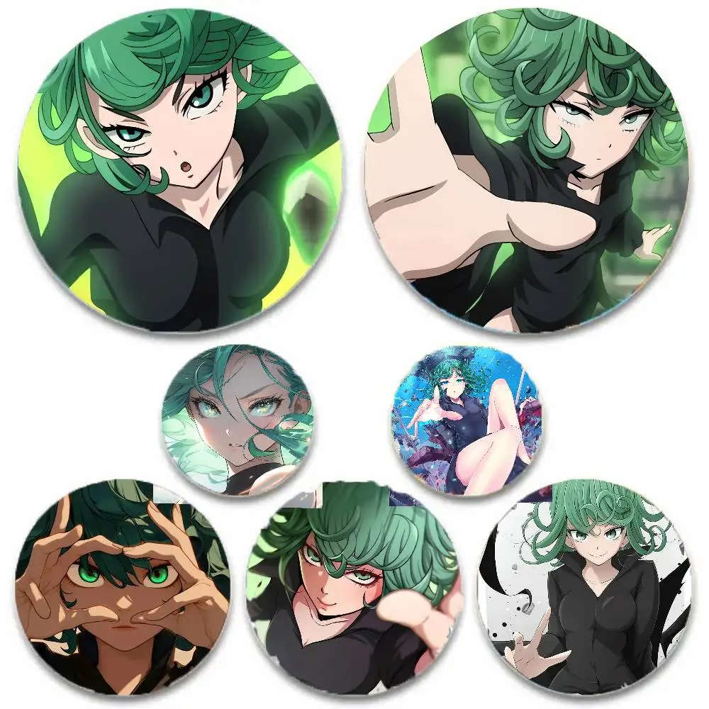 Senritsu no Tatsumaki Anime One Punch Man Abzeichen Anime Runde Laser Abzeichen Cartoon Brosche Kleidung Rucksack Zubehör Revers Image
