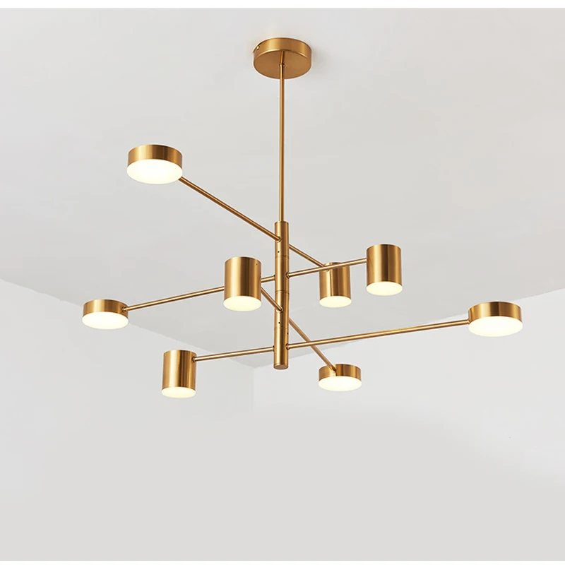 Moderne Mode schwarz gold weiß lange LED Kronleuchter Loft nordische Lampe dekorative Innen hängen für Wohnzimmer Schlafzimmer