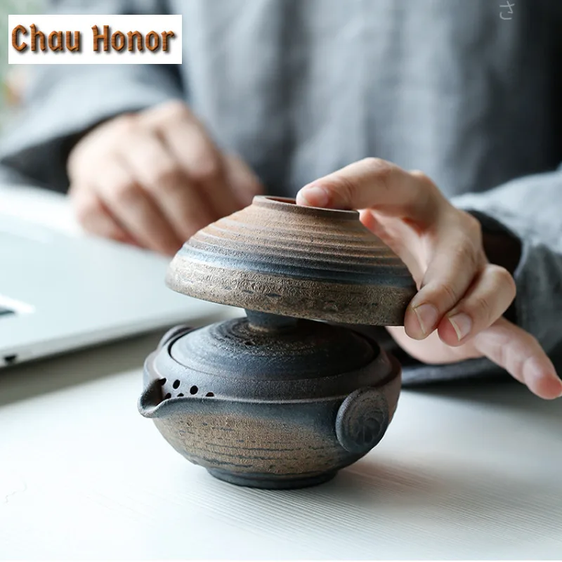 Japanische Keramik Teekanne Gaiwan Tee Tasse 1 Topf 1 Tassen Porzellan Sets Kung Fu Tee-Set Tragbare Teacup Gaiwan Wasserkocher tee Tassen Becher Image