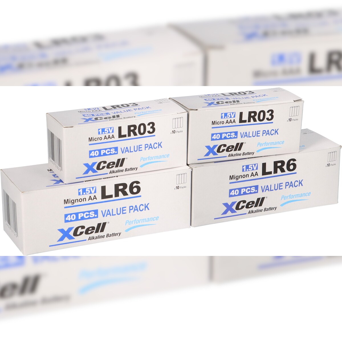160 Batterien 80x XCell LR03 Micro AAA + 80x XCell LR6 Mignon AA Image
