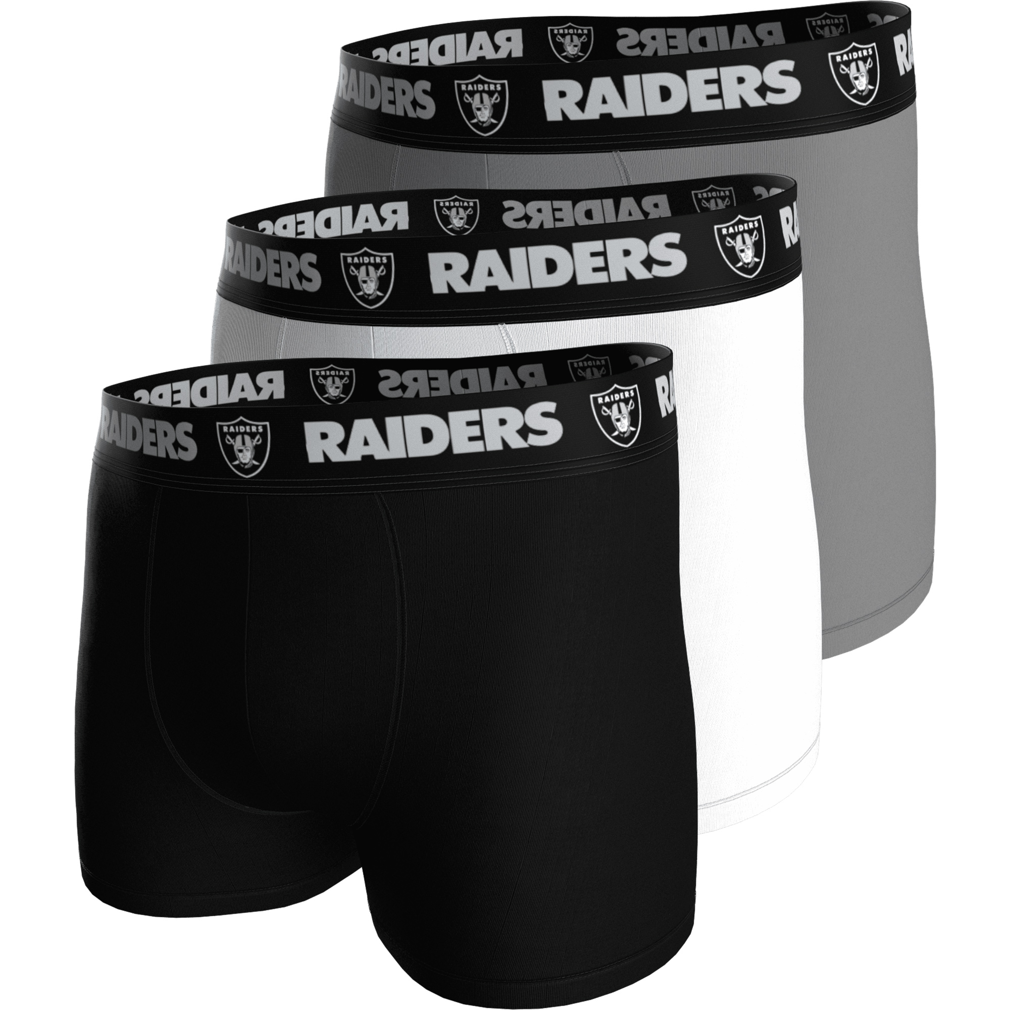 Las Vegas Raiders 3er-Pack Boxershorts – Grau, Weiß, Schwarz Image