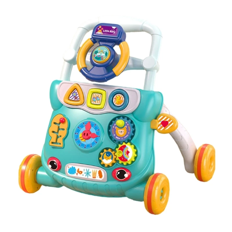 QX2D Zusammenklappbarer Baby-Aktivitäts-Walker mit 3 Funktionen, Spielzeug zur sensorischen Entwicklung, ergonomische Unterstützung für frühe Wanderer