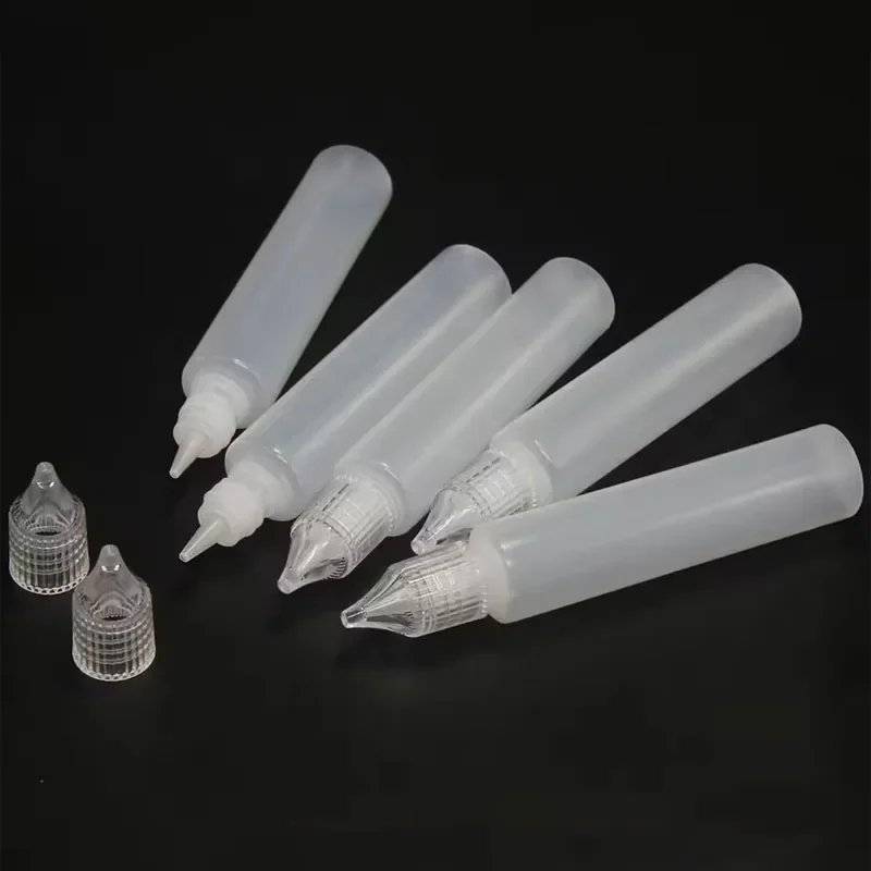 10/15/30/50ml Bottiglia di plastica con contagocce Bottiglia di liquido Bottiglia vuota lunga e sottile Bottiglia a forma di penna per contenitore di pigmenti di olio di inchiostro