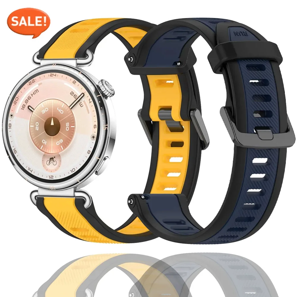 18/20/22 mm Silikonarmband für Huawei Watch GT6-5-4 41 mm GT6 Pro 46 mm zweifarbiges, atmungsaktives Sportarmband Garmin Venu 3S Armband Image