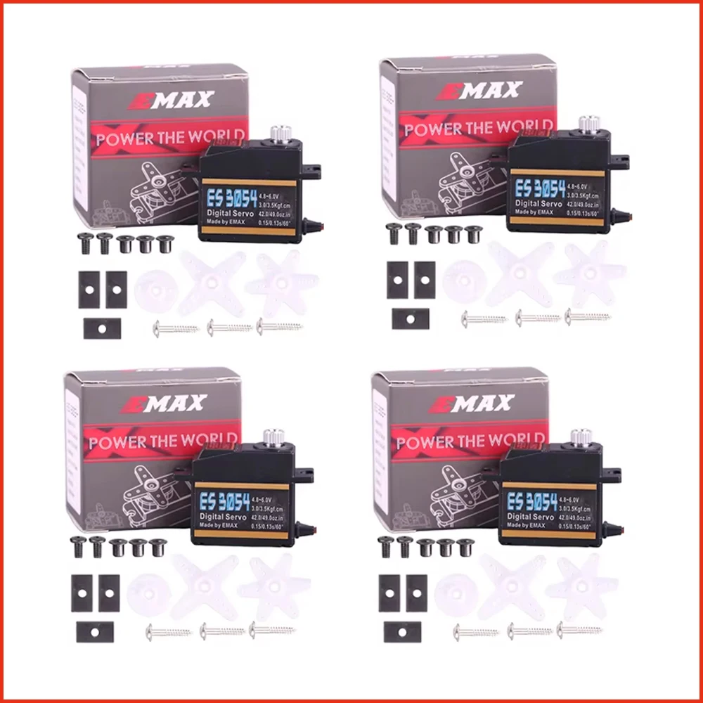4 teile/los Emax ES3054 3054 4,8 V-6,0 V 17g 3,5 kg 23T Metall Getriebe Digital servo Image