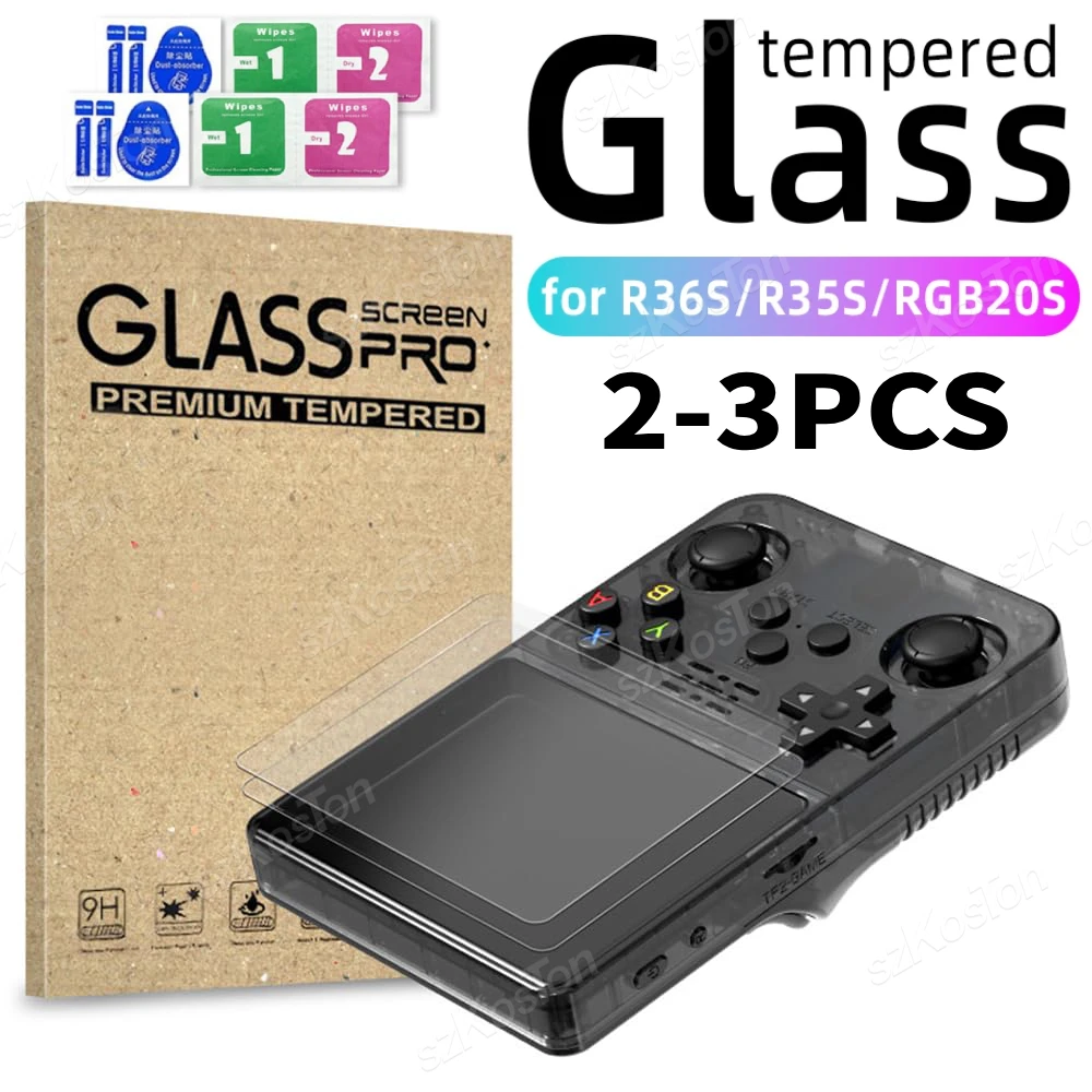 2–3 Stück Displayschutzfolie für R36S / R35S / RGB20S Handheld-Spielekonsole, kratzfeste Schutzfolie aus gehärtetem Glas Image