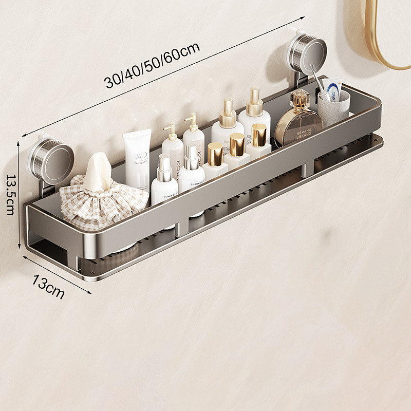 Suction Cup Storage Rack Bathroom Washbasin Toilet No Drilling Wall Mounted Raised Storage Rack Hanging Rack