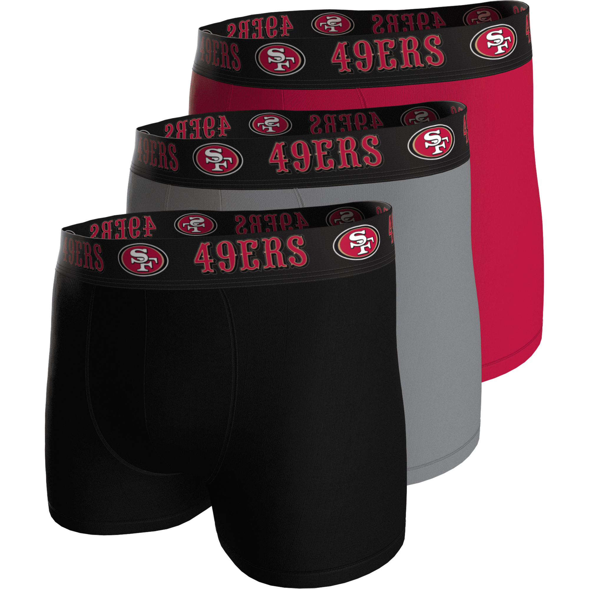 San Francisco 49ers 3er-Pack Boxershorts – Schwarz, Grau, Rot Image
