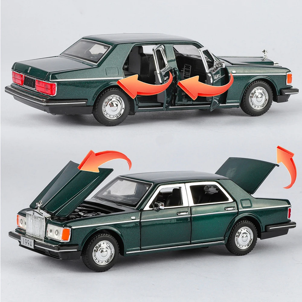 Silbersporn im Maßstab 1:32 ‌ Wraith Modellauto Spielzeug Metallgehäuse Gummireifen Musik Licht Zurückziehen Miniaturautos Modelle Weihnachtsgeschenke Image