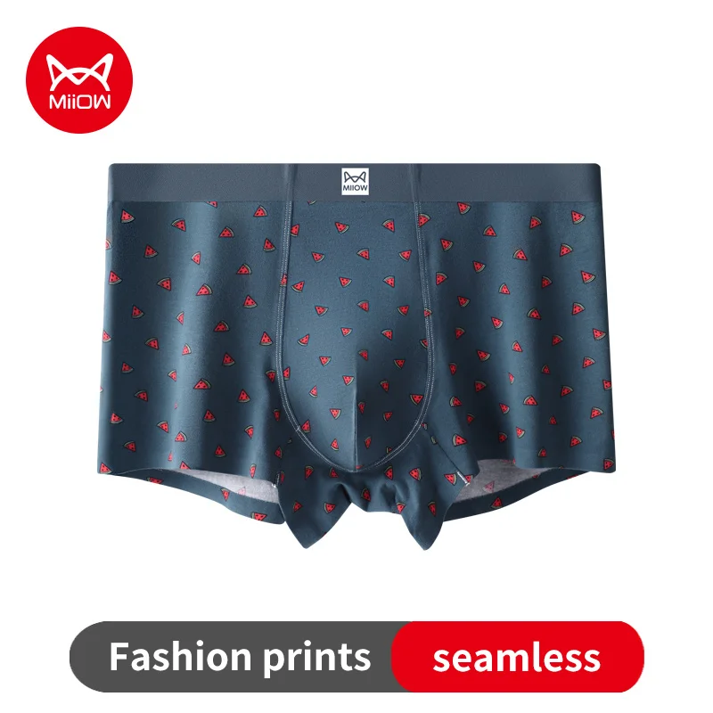 MiiOW 3Pcs Baumwolle männer Unterwäsche Set Antibakterielle Schritt Herren Unterhose Lustige Gedruckt Herbst Winter Mann Boxershorts Höschen Image