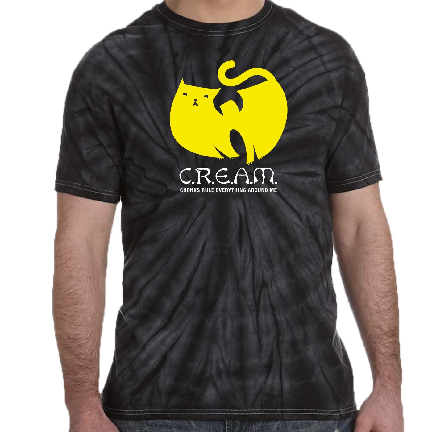 Chonks Rule Alles um mich herum - T-Shirt l Geschenk für Ihn l Katzen Hip Hop Shirt l Katzenliebhaber T-Shirt l College l C.R.E.A.M., Cat Dad, Meme