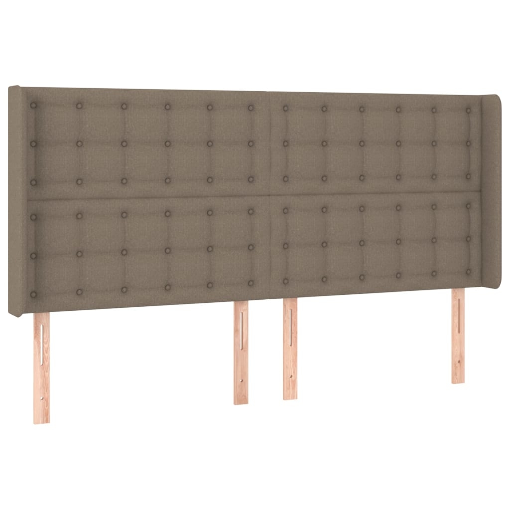vidaXL Kopfteil mit Ohren Taupe 203x16x118/128 cm Stoff Image