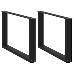 vidaXL Couchtischbeine U-Form 2 Stk. Schwarz 60x(42-43) cm Stahl Image