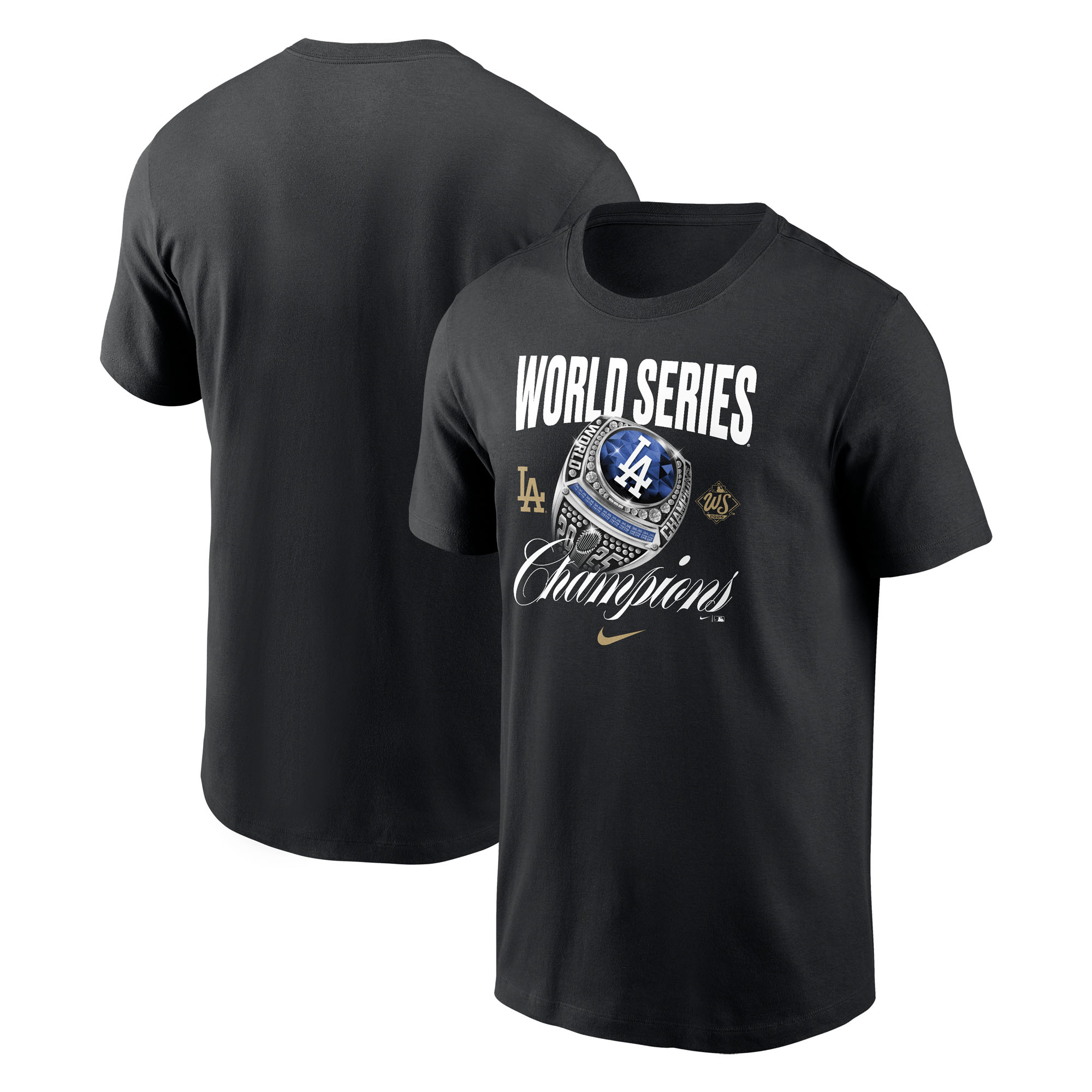 Schwarzes Nike Los Angeles Dodgers 2025 World Series Champions Ring-T-Shirt für Herren Image