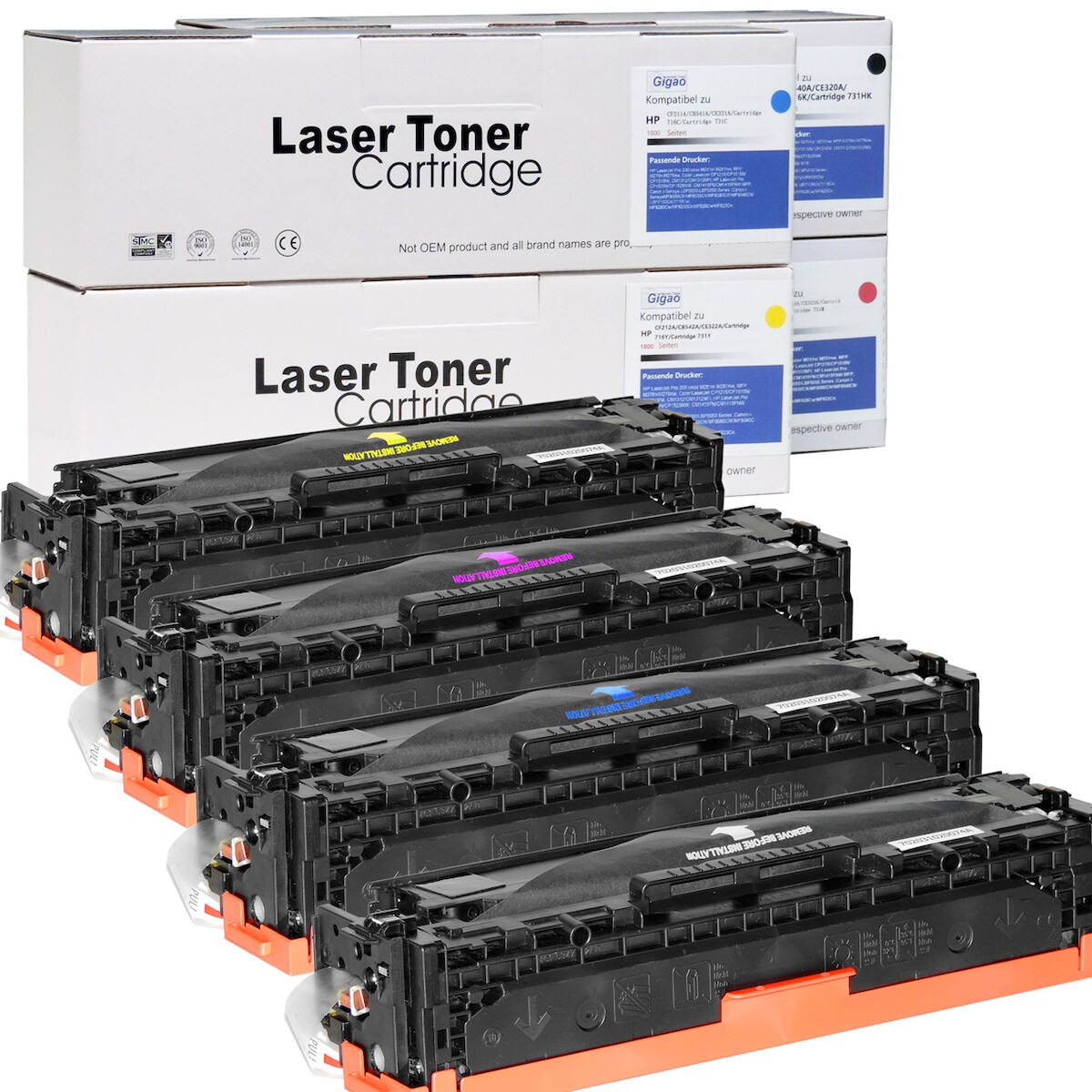 D&C Kompatibel Toner-Set für HP LaserJet CP1500 Series - 128A CE320A-CE323A 4 Farben Image