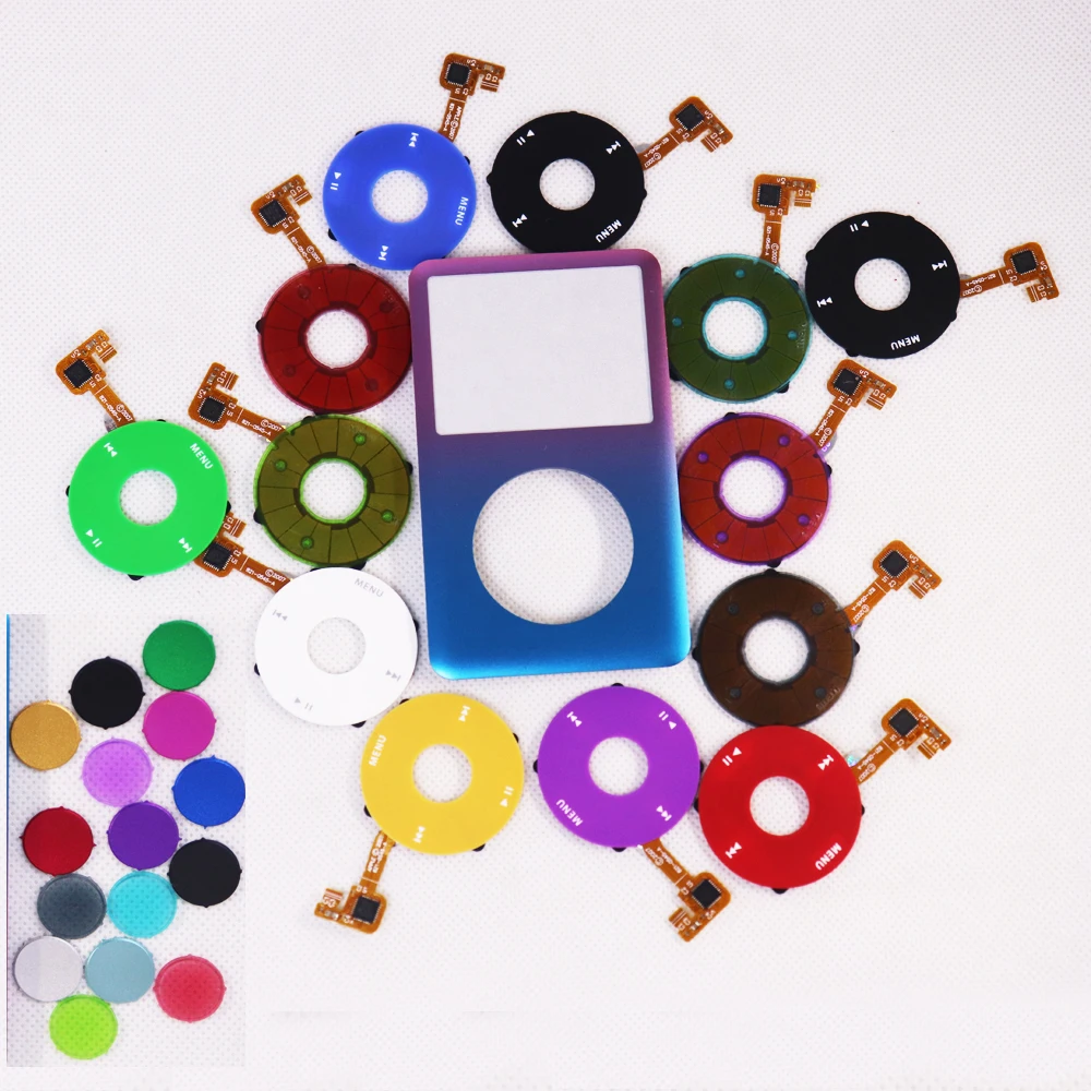 Lila blaues Frontblattgehäuse, Metallgehäuse, Click Wheel Center Button für iPod Classic 6. 6.5th 7th 7.5th Gen 80G 120G 160GB Image