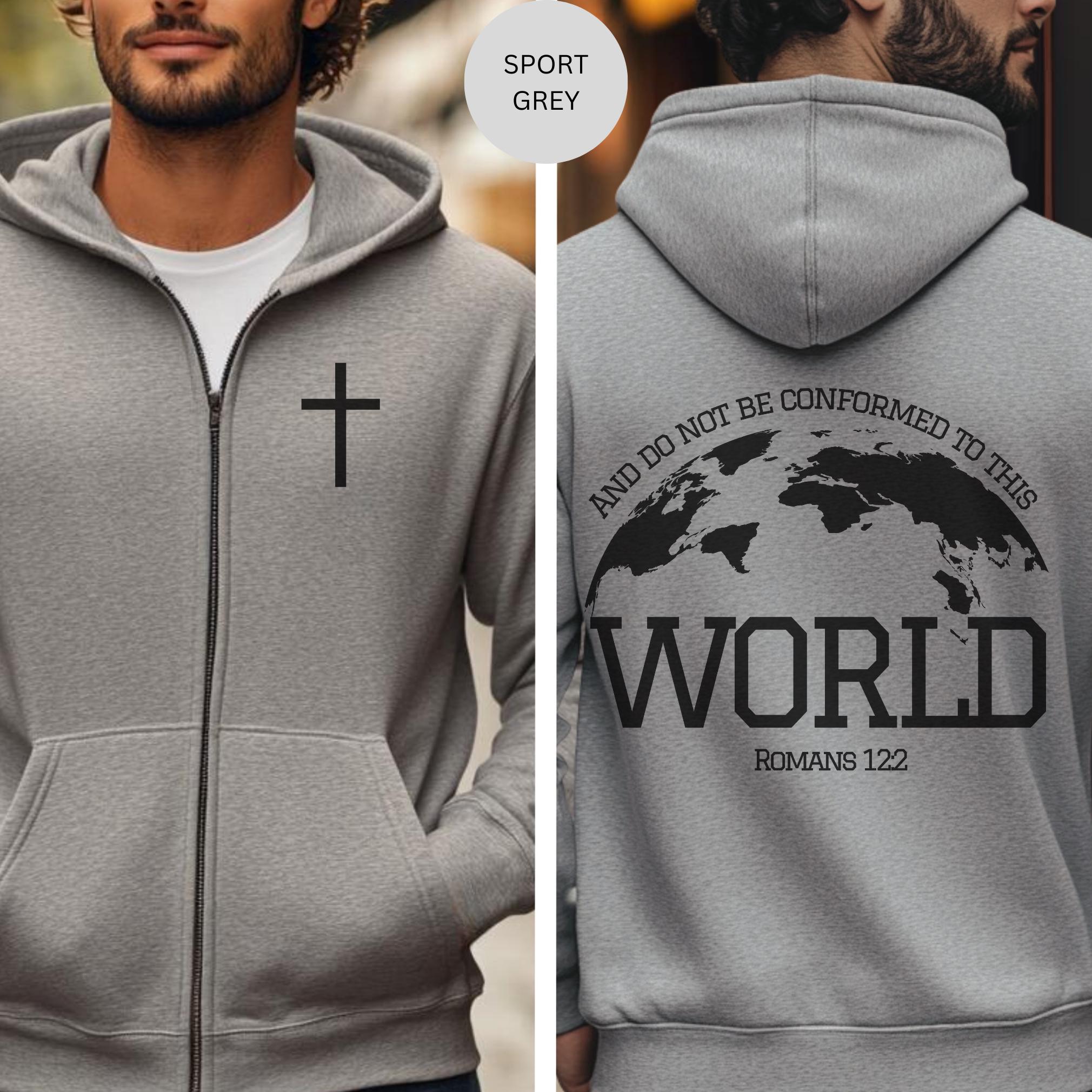 Felpa con cappuccio cristiana con cerniera intera - Felpa religiosa con cerniera, Giacca in misto pesante ispirata alla fede, Maglione con cappuccio s