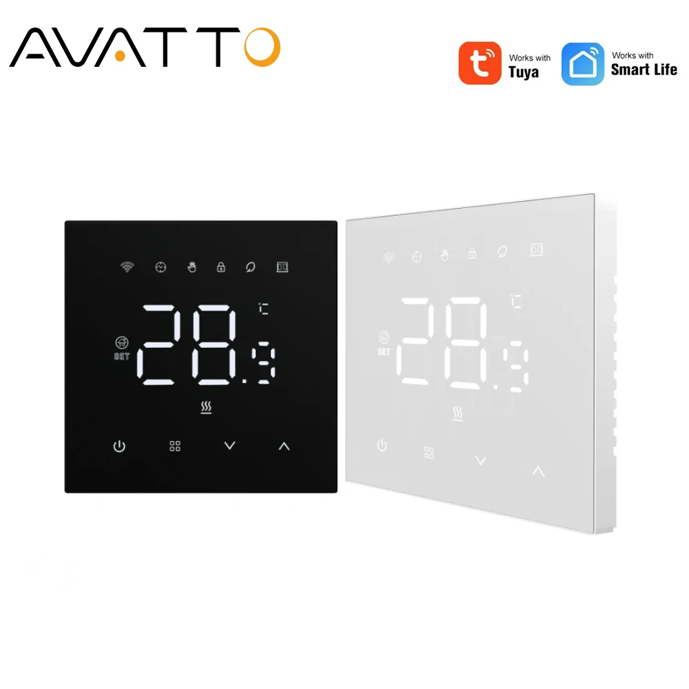 AVATTO Tuya WiFi Smart Thermostat, elektrische Heizung/Wasserheizung/Wassergaskessel, funktioniert mit Alexa Google Home Image