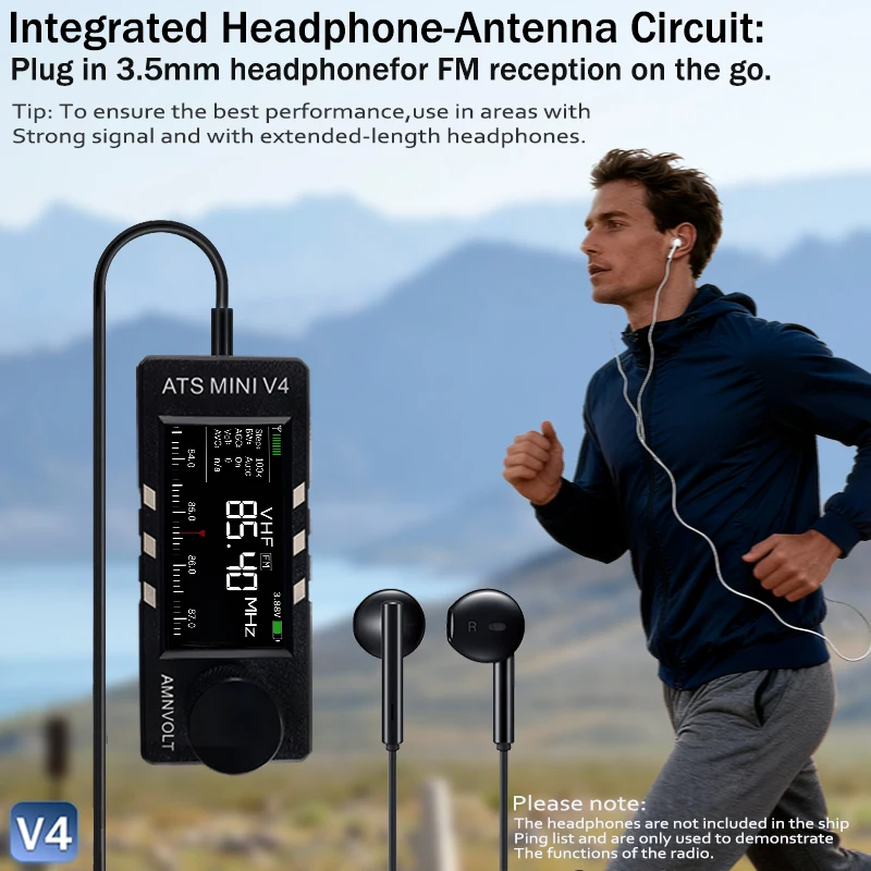 ActivityUpgrade V4 ATS MINI SI4732 Radio ALL Band DSP Radio FM AM SSB LSB USB-Empfänger, integrierte Hi-Z-Kopfhörerverstärkerschaltung Image