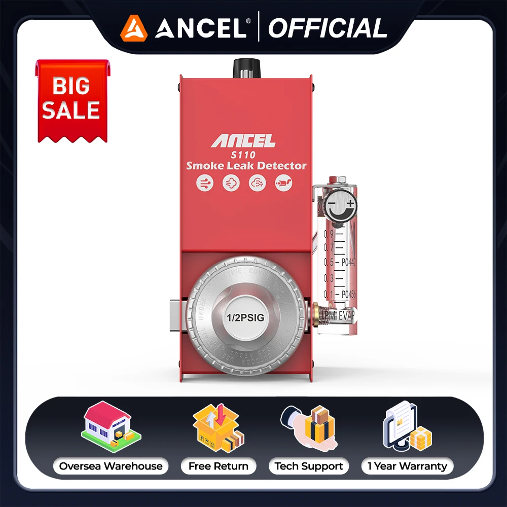 ANCEL S110 Kfz-Rauchmaschinen-Leckdetektor EVAP Vakuum-Leckage-Diagnosetester für Rohrsystem mit integrierter Luftpumpe Image