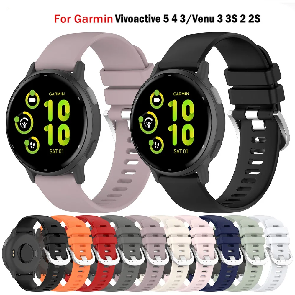 18mm 20mm 22mm Silikon Armband Für Garmin Vivoactive 3 5 4 4s Band Uhr Venu 3 2 2s 3s SQ Forerunner 255 255s Armband Armband Image