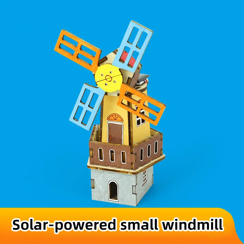 DIY Solar Windmühle Wissenschaft DIY Physik Lernspielzeug Kit für Kinder Modell 2-in-1 Solar Power Technologie Experiment Geschenkidee Image