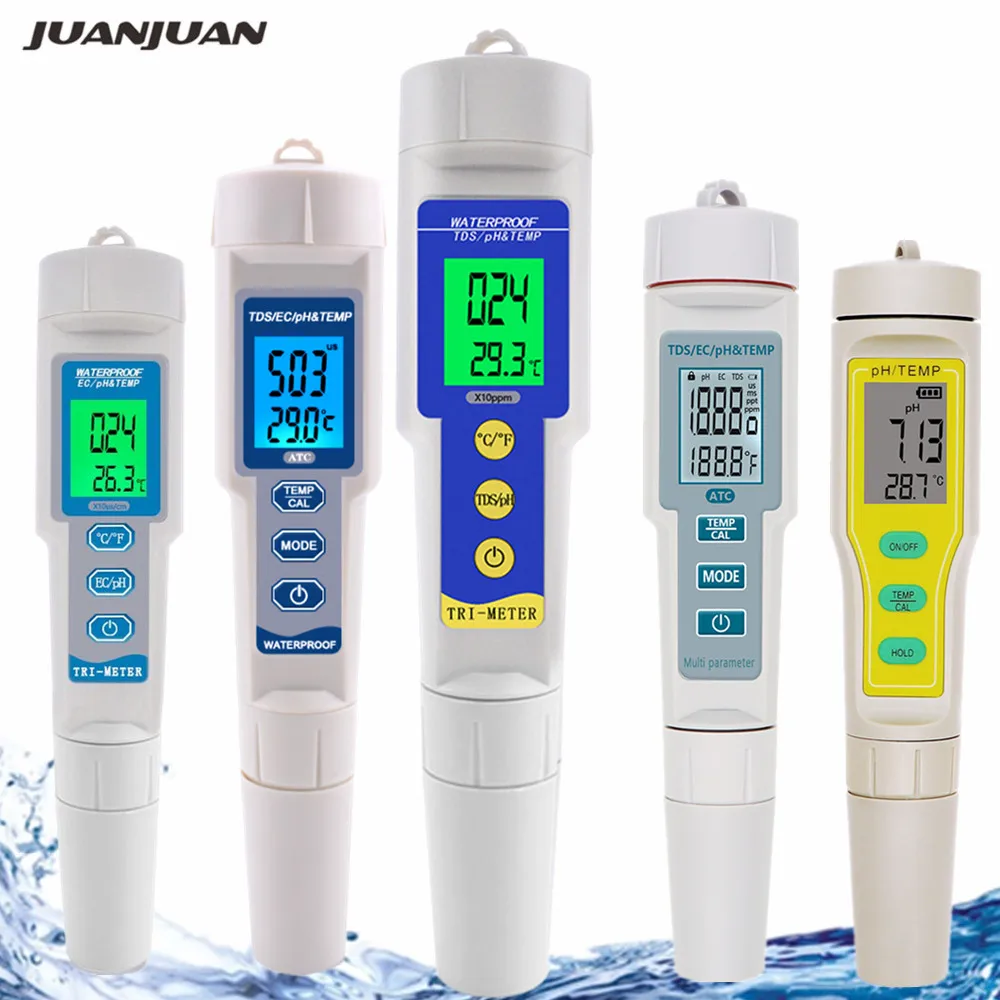 Professionelle 4 IN 1 TDS PH EC Temp Meter PH Tester Wasser Qualität Testen Temperatur Monitor Stift Säure Basis Messung Werkzeuge Image