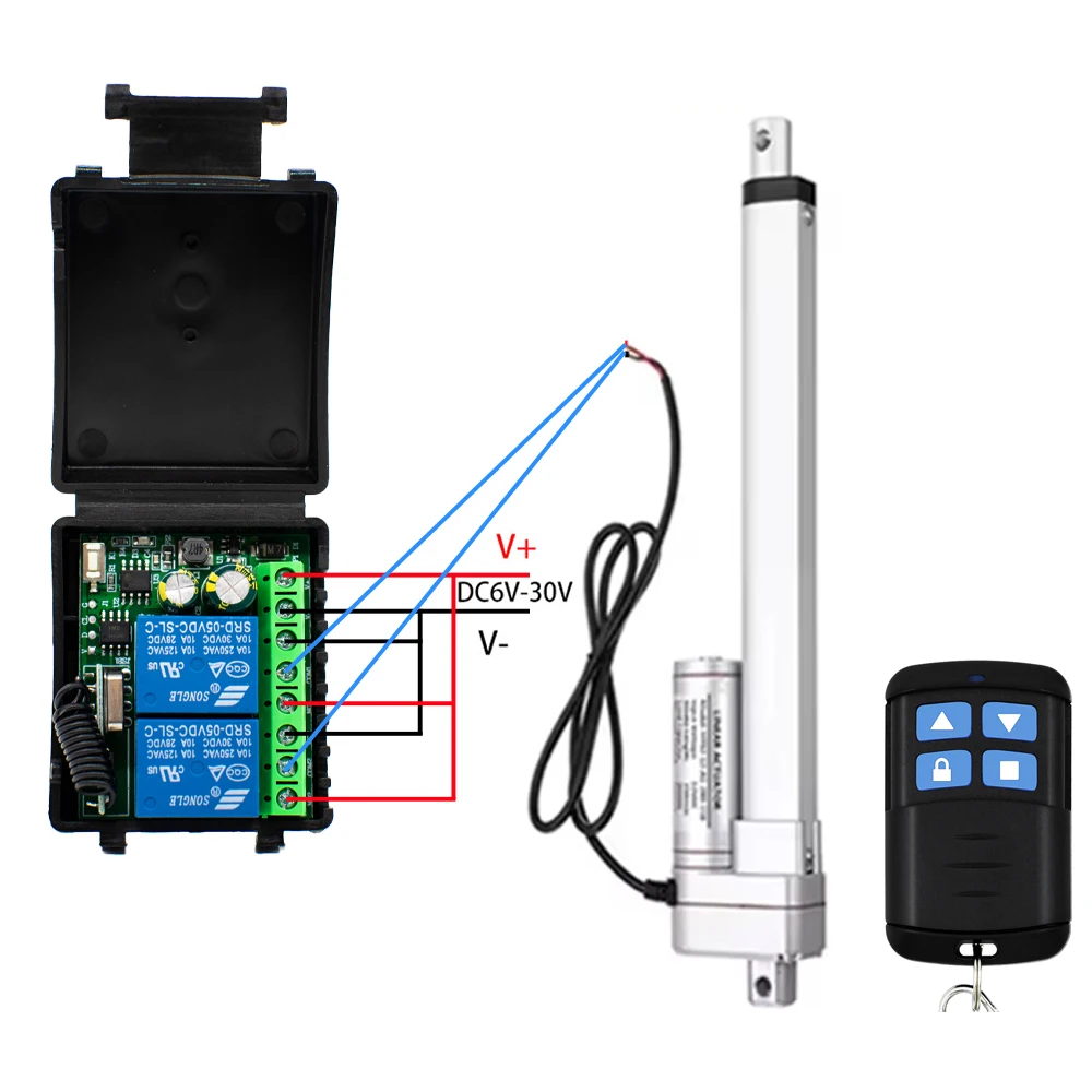 433 MHz DC 12 V 24 V Universal-Funkfernbedienung, elektrischer Stellantrieb, Motorsteuerung für Garagentor- und Torsteuerung Image