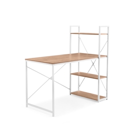 Computertisch / Schreibtisch Easy Up3 inkl. Regal weiß/eiche hjh LIVING Image