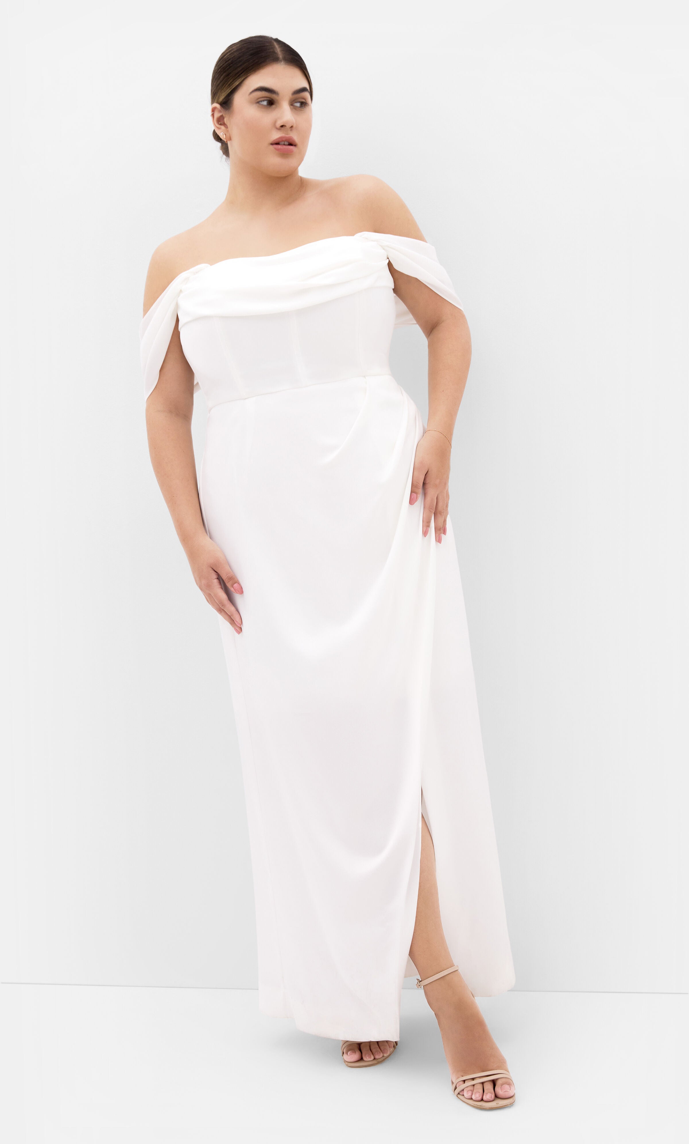 Plus Size Women's Forbidden Love Maxi Dress - ivory by City Chic in White (Size 24 W)