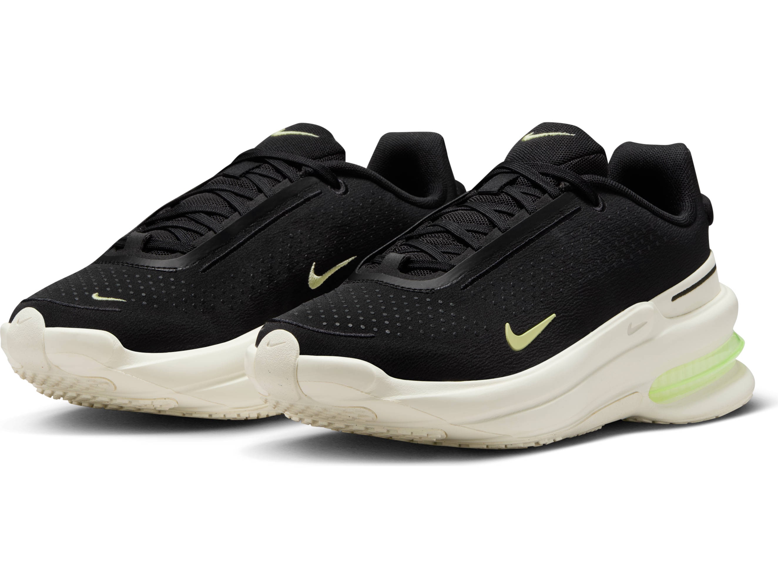 Sneaker NIKE SPORTSWEAR "W NIKE AIR ZOOM UPTURN SC", Damen, Gr. 38,5, schwarz, life lime, sail, volt tint, Synthetik, Textil, Schuhe Sneaker