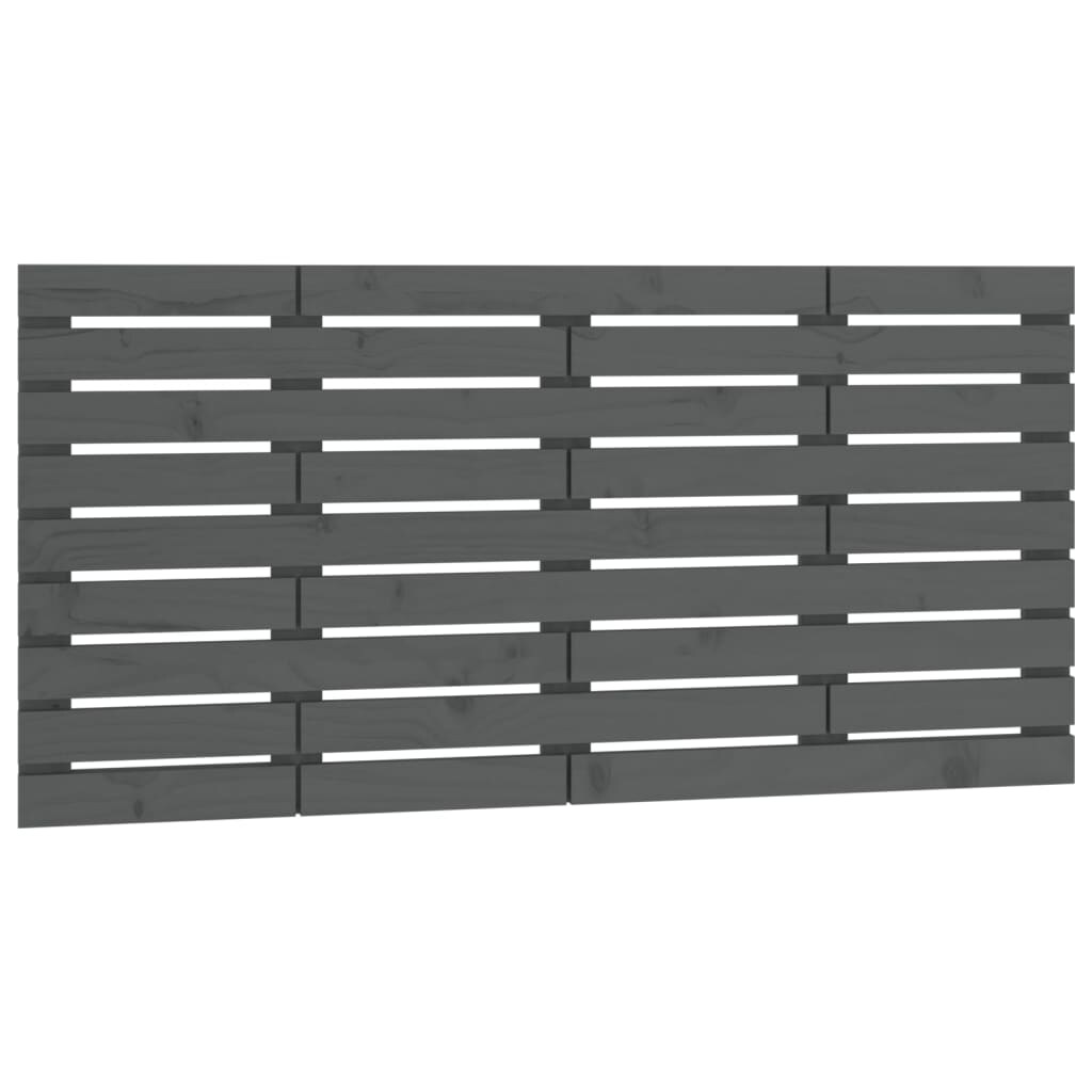 vidaXL Wand-Kopfteil Grau 126x3x63 cm Massivholz Kiefer Image