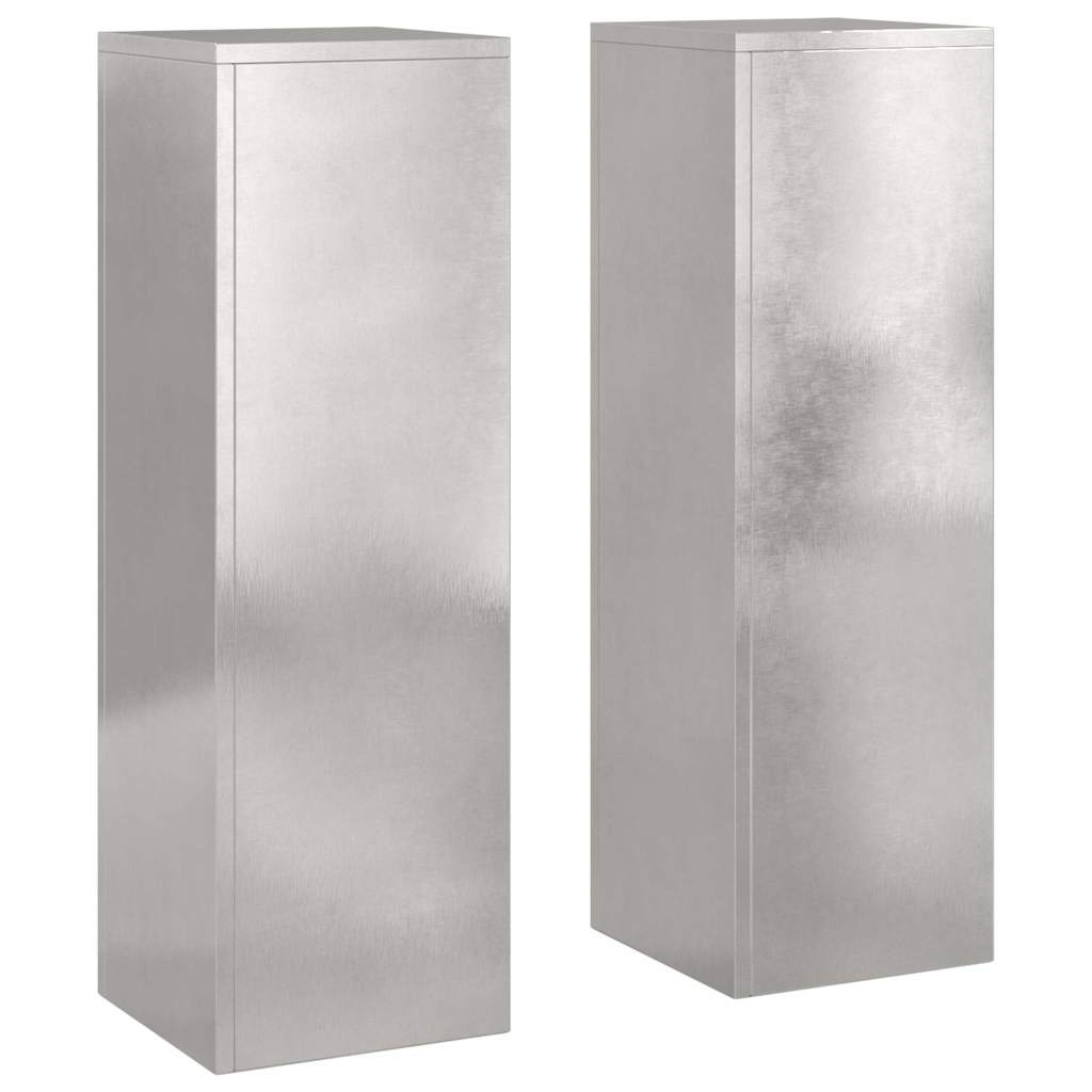 vidaXL Pflanzenständer 2 pcs Silber 24 x 24 x 75 cm Edelstahl Image
