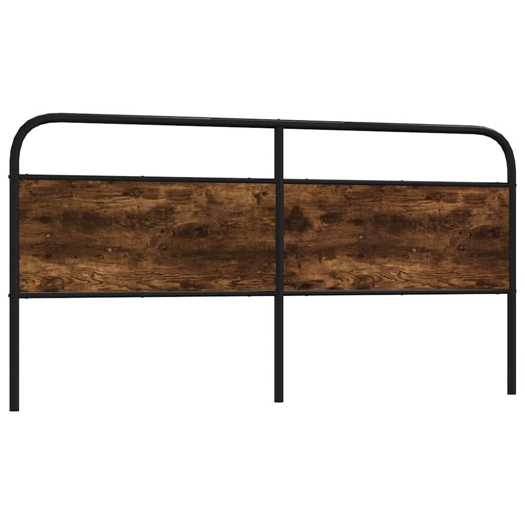 vidaXL Kopfteil Räuchereiche 190 cm Stahl und Holzwerkstoff Image