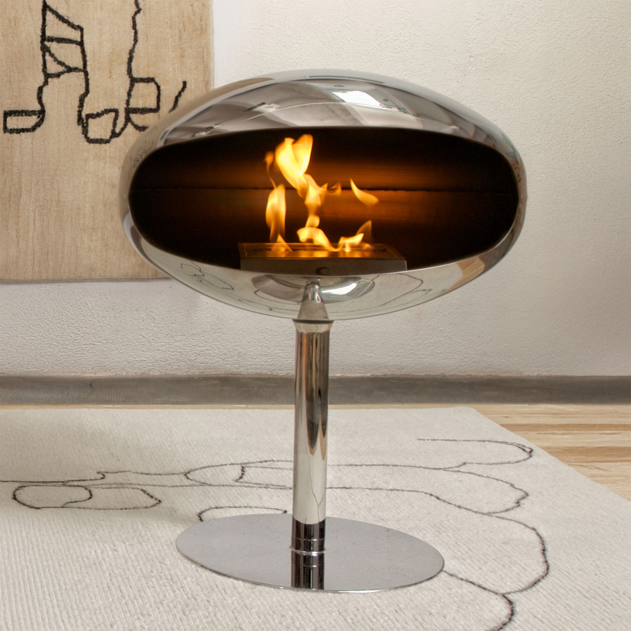 Cocoon Fires Pedestal Ethanolkamin: Edelstahl, hochglanzpoliert - Tellerfuß Edelstahl