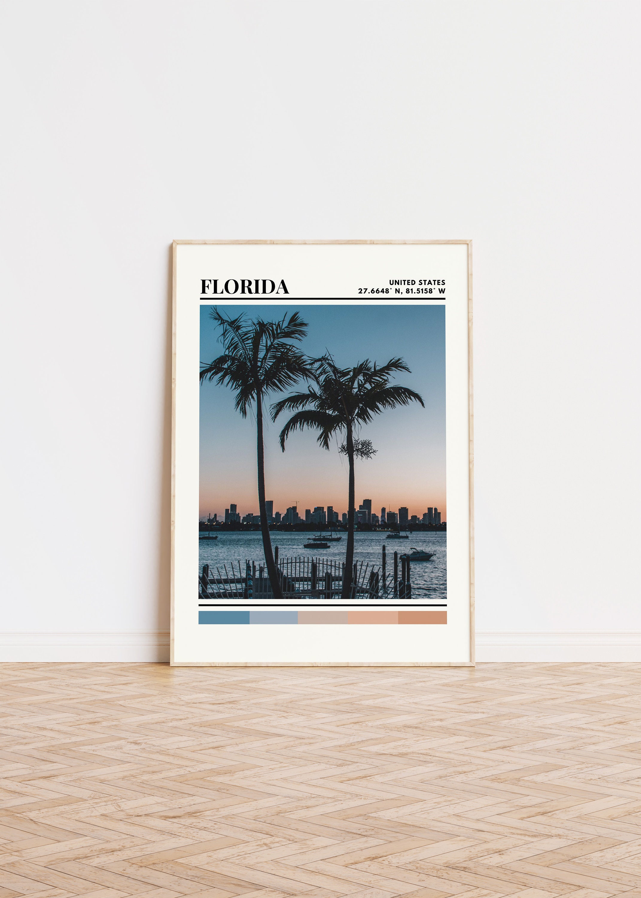 Poster della Florida, stampa della Florida, arte della Florida, poster di viaggio della Florida, decorazione della parete della Florida, regalo della