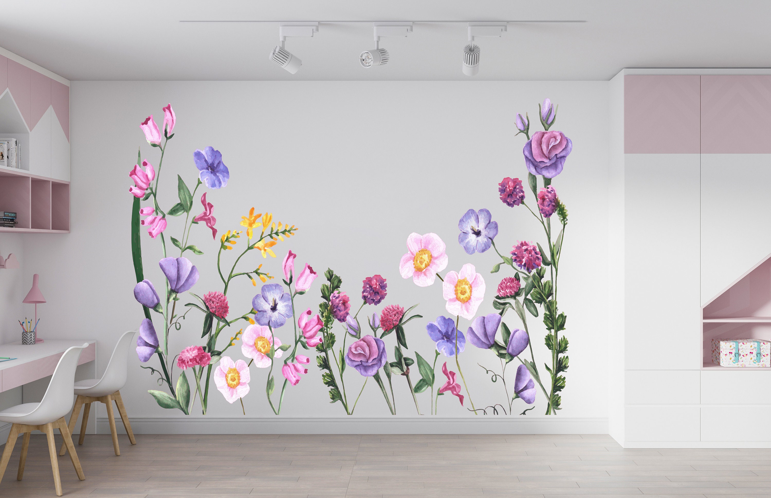 Decalcomania da muro fiore/Decalcomania da muro asilo nido/Decalcomania da muro fiori/Decorazione da parete fiore decalcomanie/Peonie Decalcomania da