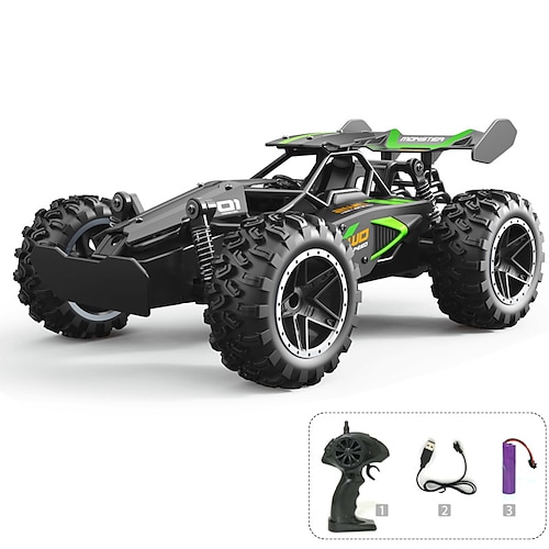 Hochgeschwindigkeits RC Monstertruck - 1:18 Maßstab 2,4GHz Fernbedienung Off-Road Buggy mit wiederaufladbarem Akku - All-Terrain-Fahrzeug für Kinder Weihnachtsgeschenk Image