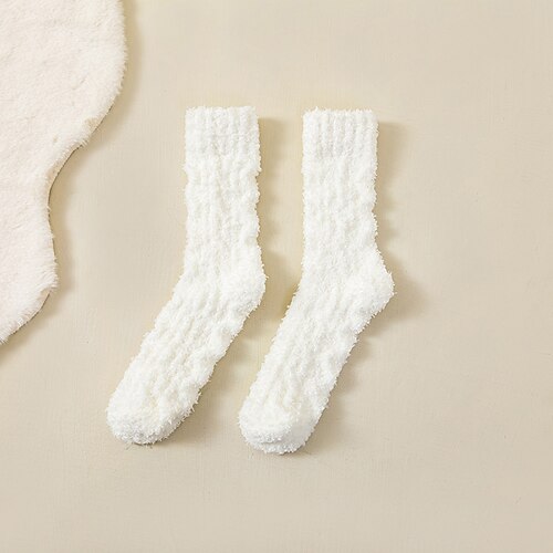 Damen Crew Socken Outdoor Ferien Einfarbig Polyester Lässig Warm 1 Paar Image